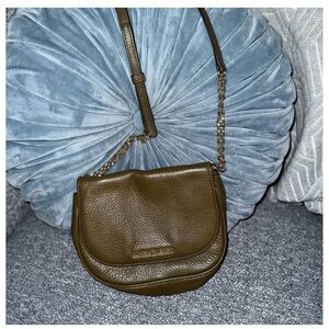 Michael Kors Dark Green Leather Crossbody Bag